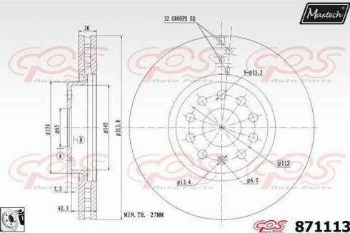 Maxtech 871113.0080 - Тормозной диск autodnr.net