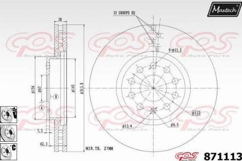 Maxtech 871113.6880 - Тормозной диск autodnr.net