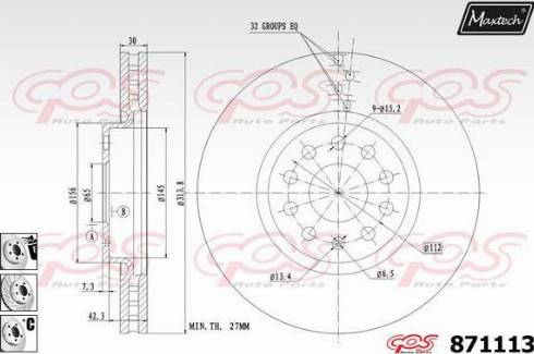 Maxtech 871113.6980 - Тормозной диск autodnr.net