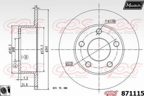 Maxtech 871115.0060 - Тормозной диск autodnr.net