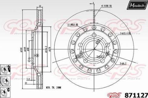 Maxtech 871127.6880 - Гальмівний диск autocars.com.ua