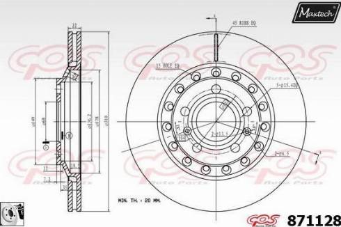 Maxtech 871128.0080 - Гальмівний диск autocars.com.ua