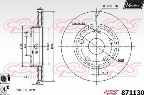 Maxtech 871130.6060 - Гальмівний диск autocars.com.ua