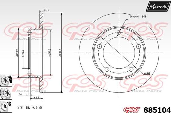 Maxtech 873527 - Гальмівний диск autocars.com.ua