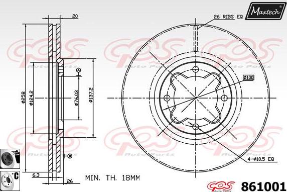 Maxtech 871147 - Гальмівний диск autocars.com.ua