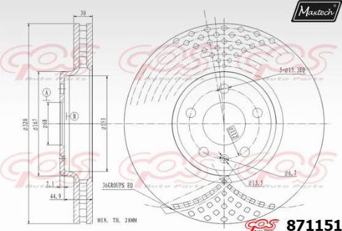 Maxtech 871151.0000 - Гальмівний диск autocars.com.ua