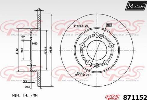 Maxtech 871152.0000 - Гальмівний диск autocars.com.ua