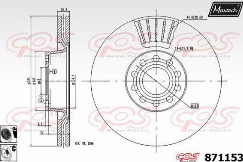 Maxtech 871153.6060 - Гальмівний диск autocars.com.ua