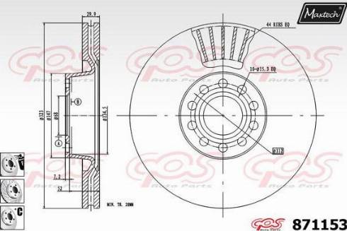 Maxtech 871153.6980 - Гальмівний диск autocars.com.ua