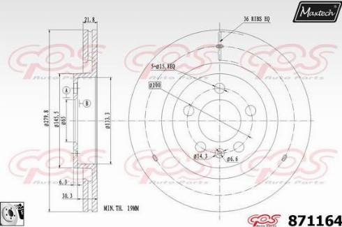 Maxtech 871164.0080 - Гальмівний диск autocars.com.ua