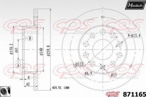 Maxtech 871165.0060 - Гальмівний диск autocars.com.ua