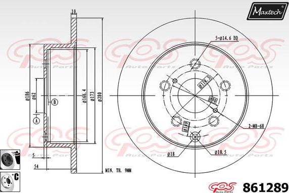 Maxtech 871165 - Гальмівний диск autocars.com.ua