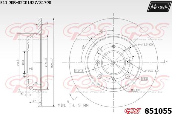 Maxtech 871166 - Гальмівний диск autocars.com.ua