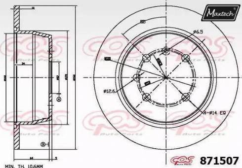 Maxtech 871507.6980 - Гальмівний диск autocars.com.ua