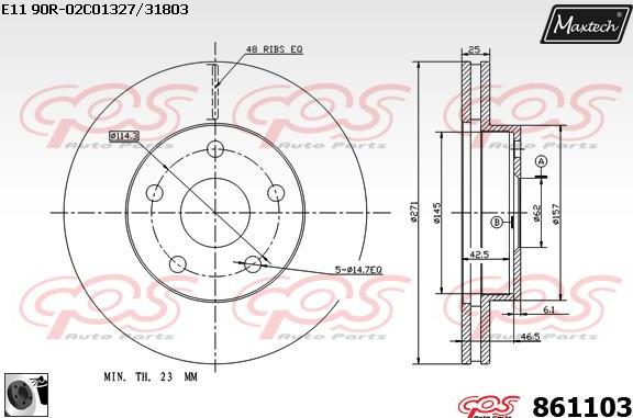 Maxtech 871517 - Гальмівний диск autocars.com.ua