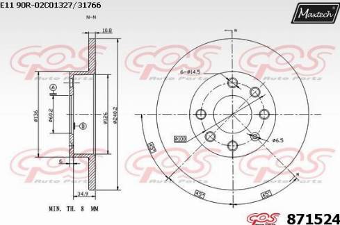 Maxtech 871524.0000 - Тормозной диск autodnr.net