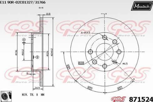 Maxtech 871524.0060 - Тормозной диск autodnr.net