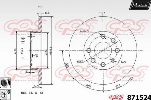 Maxtech 871524.6060 - Тормозной диск autodnr.net