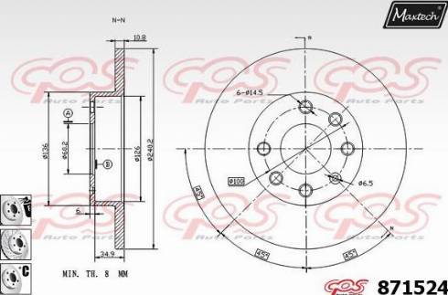 Maxtech 871524.6880 - Тормозной диск autodnr.net