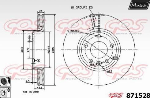 Maxtech 871528.6060 - Гальмівний диск autocars.com.ua