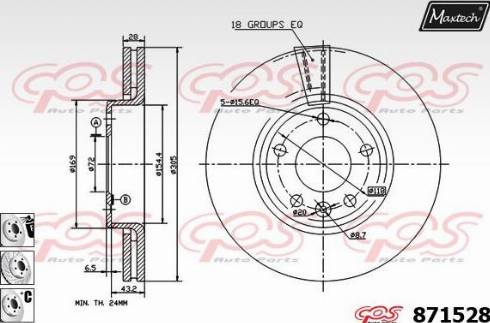 Maxtech 871528.6880 - Гальмівний диск autocars.com.ua