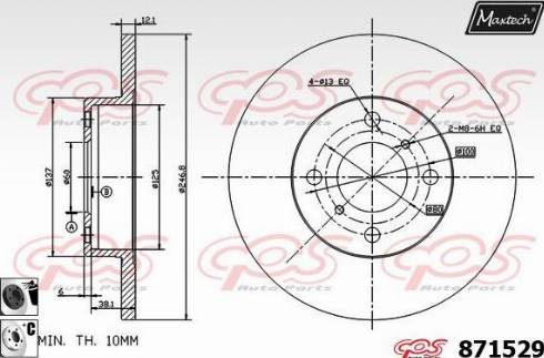 Maxtech 871529.6060 - Гальмівний диск autocars.com.ua