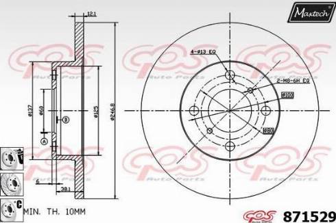 Maxtech 871529.6880 - Гальмівний диск autocars.com.ua