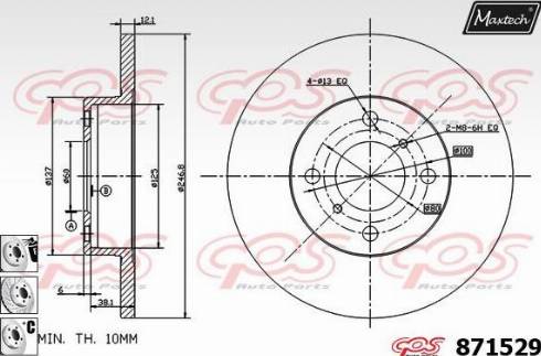 Maxtech 871529.6980 - Гальмівний диск autocars.com.ua