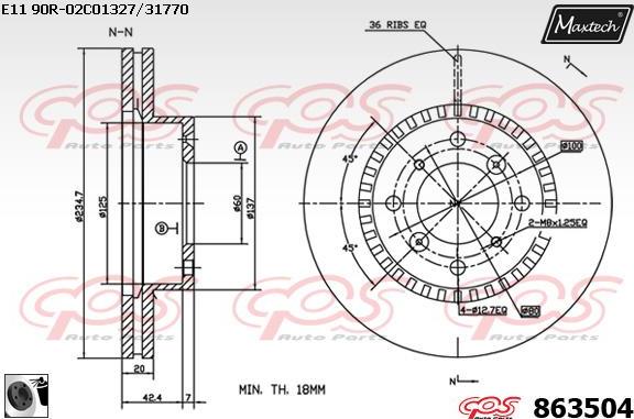 Maxtech 871530 - Гальмівний диск autocars.com.ua