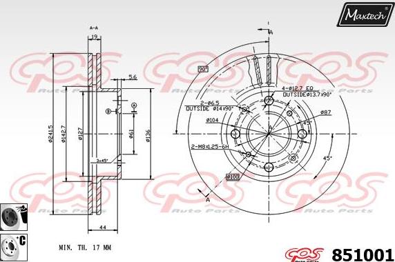 Maxtech 871535 - Гальмівний диск autocars.com.ua