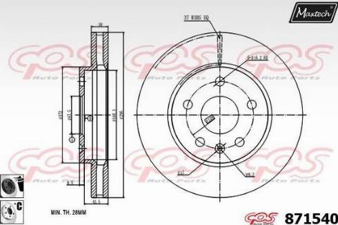 Maxtech 871540.6060 - Гальмівний диск autocars.com.ua