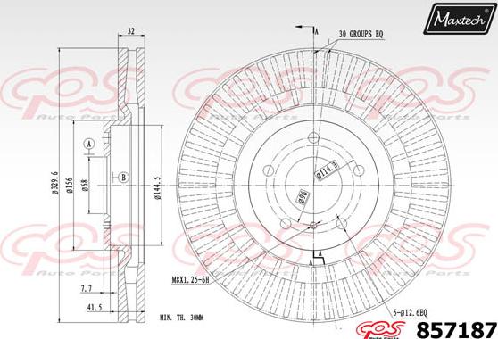 Maxtech 871548 - Гальмівний диск autocars.com.ua