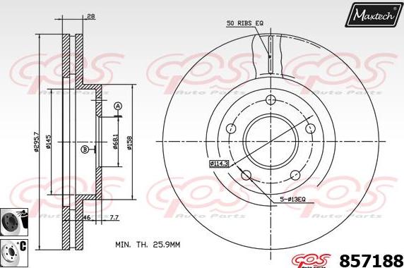 Maxtech 871549 - Гальмівний диск autocars.com.ua