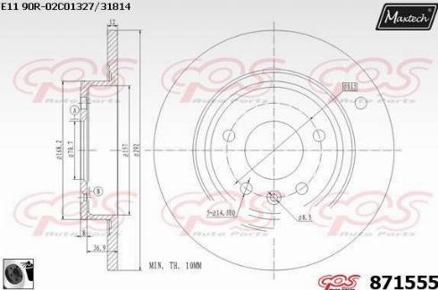 Maxtech 871555.0060 - Тормозной диск autodnr.net