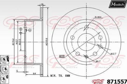 Maxtech 871557.6880 - Тормозной диск autodnr.net