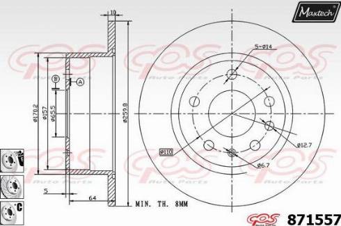 Maxtech 871557.6980 - Тормозной диск autodnr.net