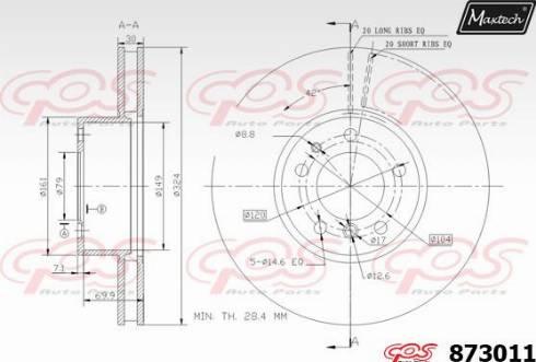 Maxtech 873011.0000 - Гальмівний диск autocars.com.ua