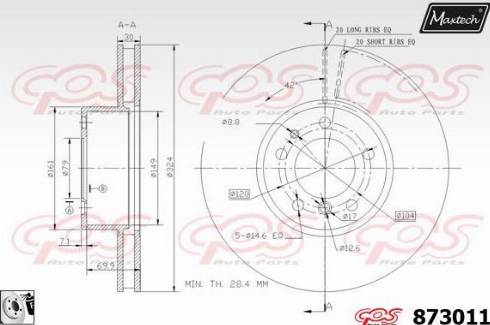 Maxtech 873011.0080 - Гальмівний диск autocars.com.ua