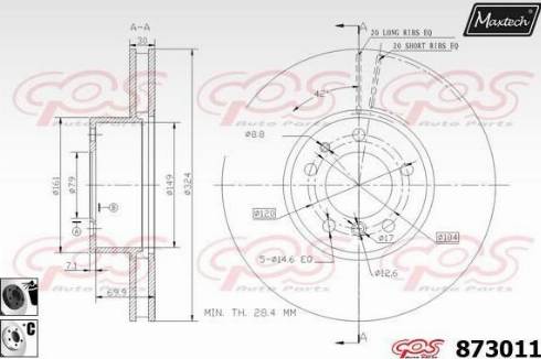 Maxtech 873011.6060 - Гальмівний диск autocars.com.ua