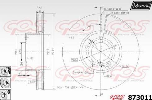 Maxtech 873011.6880 - Гальмівний диск autocars.com.ua