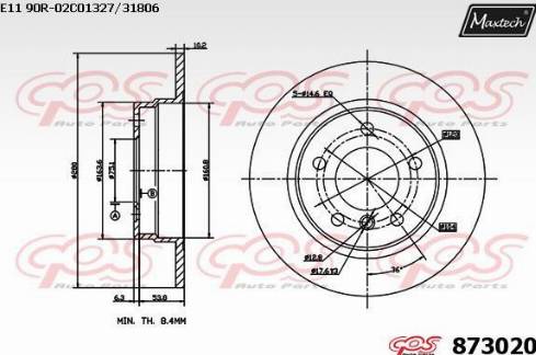 Maxtech 873020.0000 - Гальмівний диск autocars.com.ua