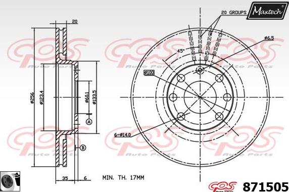 Maxtech 873028 - Гальмівний диск autocars.com.ua