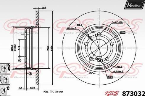 Maxtech 873032.6880 - Гальмівний диск autocars.com.ua