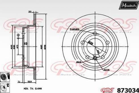 Maxtech 873034.6060 - Гальмівний диск autocars.com.ua