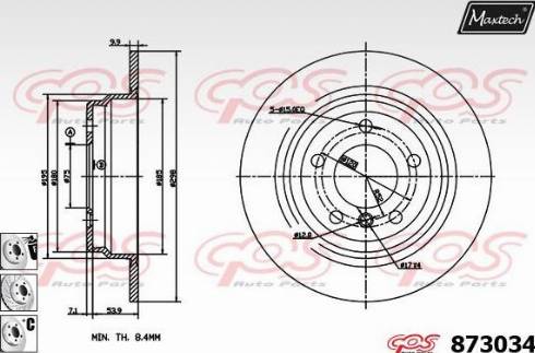 Maxtech 873034.6880 - Гальмівний диск autocars.com.ua