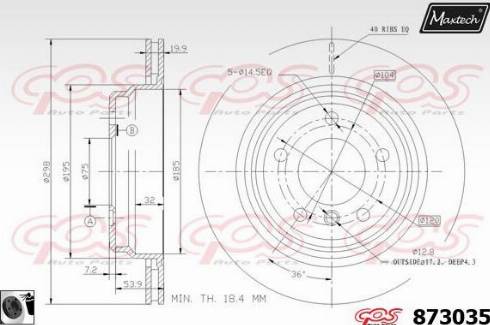 Maxtech 873035.0060 - Гальмівний диск autocars.com.ua