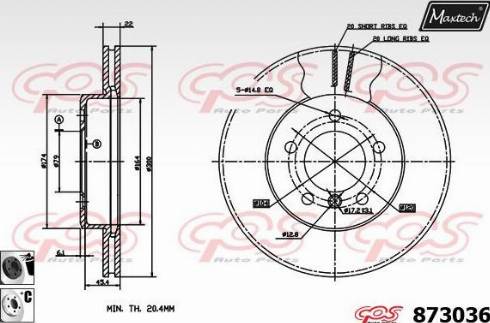 Maxtech 873036.6060 - Гальмівний диск autocars.com.ua