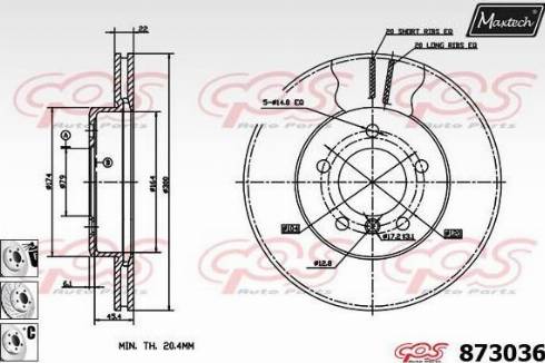 Maxtech 873036.6880 - Гальмівний диск autocars.com.ua