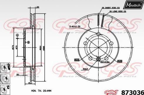 Maxtech 873036.6980 - Гальмівний диск autocars.com.ua