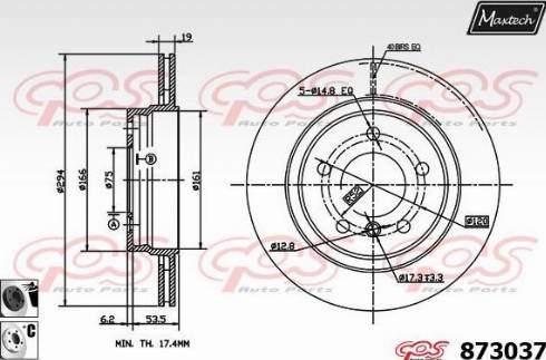 Maxtech 873037.6060 - Гальмівний диск autocars.com.ua